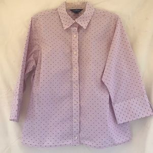 The Outfitters by Lands end -Pink Polka Dot Blouse